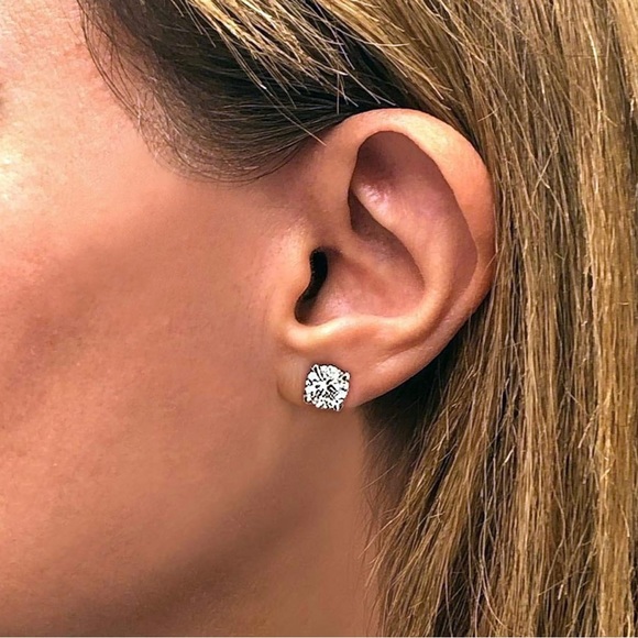 1.4 Carat D-E Color Lab Grown Diamond Stud Earrings in 14k White Gold - Picture 3 of 6